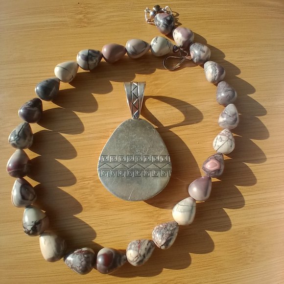 Jay King DTR mine finds Jasper necklace large pendant 925 Stunning - Picture 8 of 16